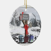 Dekorierte Mailbox Geschenke Winterszene Ornament (Rechts)