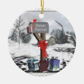 Dekorierte Mailbox Geschenke Winterszene Ornament (Vorne)