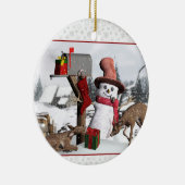 Dekorierte Mailbox Snowman Deer and Gifts Ornament (Rechts)