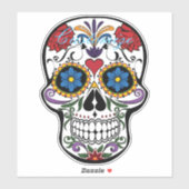 Dekorierte menschliche Schädel Art Thunder_Cove Aufkleber (Blatt)