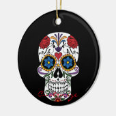 Dekorierte menschliche Schädel Art Thunder_Cove Keramik Ornament (Links)