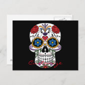 Dekorierte menschliche Schädel Art Thunder_Cove Postkarte (Vorne/Hinten)