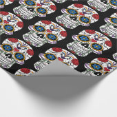 Dekorierte menschliche Schädelkunst Thunder_Cove Geschenkpapier (Ecke)