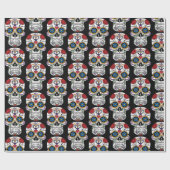 Dekorierte menschliche Schädelkunst Thunder_Cove Geschenkpapier (Flach)