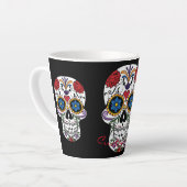 Dekorierte menschliche Schädelkunst Thunder_Cove Milchtasse (Linke Ecke)