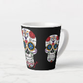 Dekorierte menschliche Schädelkunst Thunder_Cove Milchtasse (Rechte Ecke)