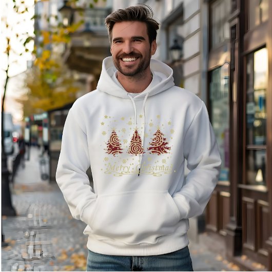 Dekorierte, moderne frohe Weihnachtskiefern Hoodie