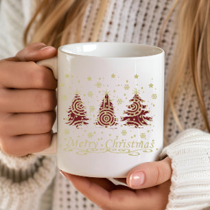 Dekorierte moderne Weihnachts-Kiefern Kaffeetasse