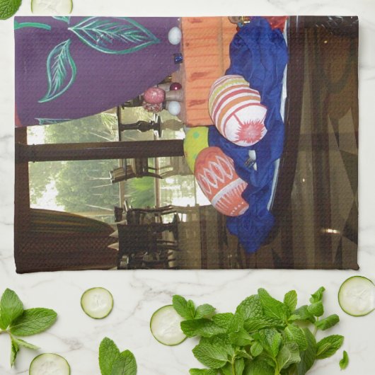 Dekorierte Ostereier Art Print Geschirrtuch (Gefaltet)