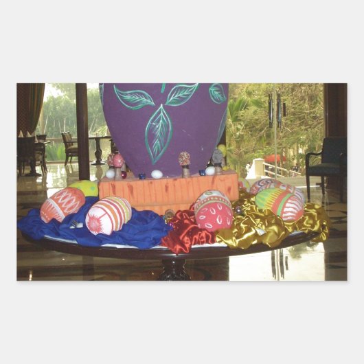 Dekorierte Ostereier Art Print Rechteckiger Aufkleber (Vorderseite)