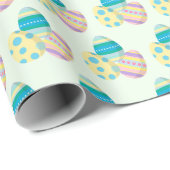 Dekorierte Ostereier Farbenfrohe Muster Ostern Geschenkpapier (Rolleneckpunkt)