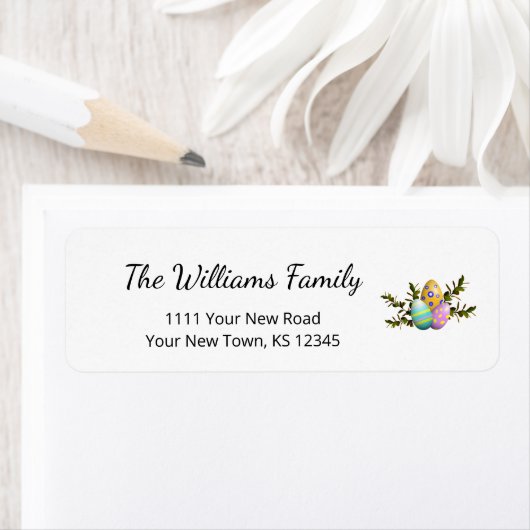 Dekorierte Ostereier farbenfrohe Rücksendeadresse (Insitu)