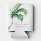 Dekorierte Palmen Tree Familie Weihnachtsfeiertag Dosenkühler (Rückseite)