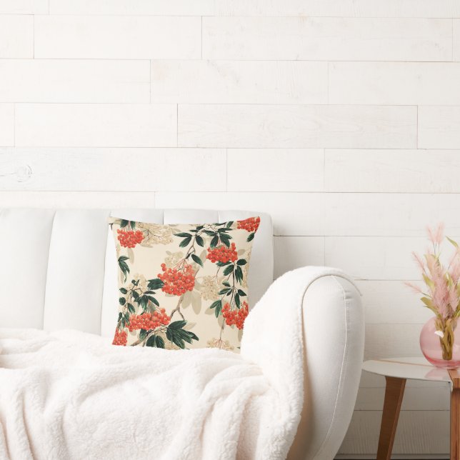 Dekorierte rote und weiße Beeren Kissen (Liege)