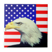 Dekorierte Tile mit amerikanischer Flagge und Adle Fliese (Vorderseite)