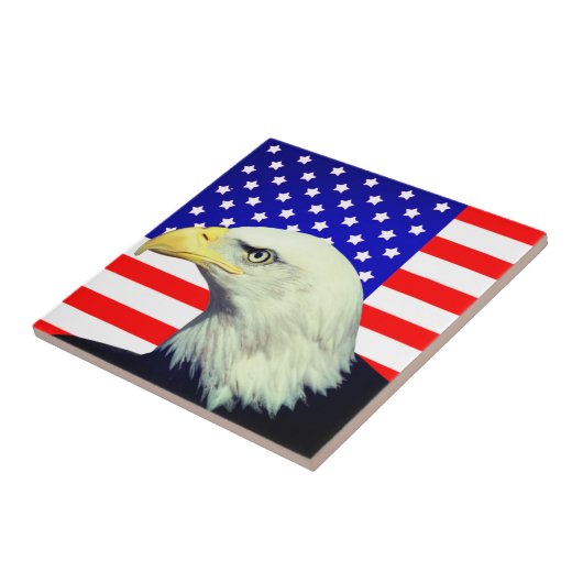 Dekorierte Tile mit amerikanischer Flagge und Adle Fliese (Seite)