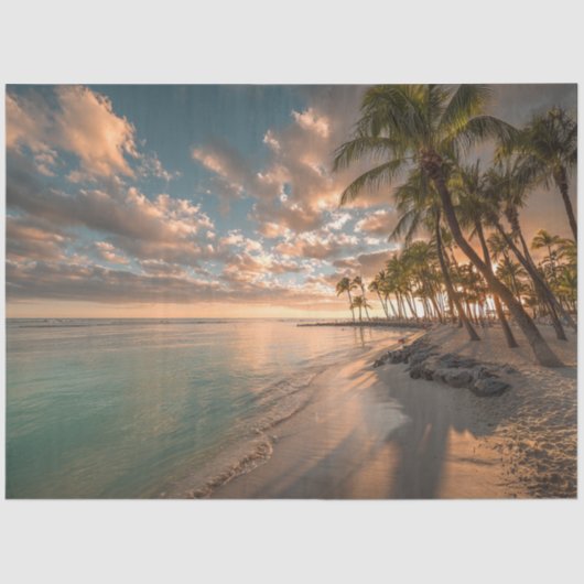 Dekorierte tropische Paradies Palmen Seidenpapier (Vorderseite)