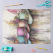 Dekorierte Verzierte Hats Feathers Elements Seidenpapier (Basteln)