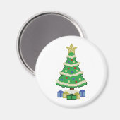 Dekorierte Weihnachtsbaum 8bit Video Game Style Ma Magnet (Vorderseite/Rückseite)
