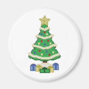 Dekorierte Weihnachtsbaum 8bit Video Game Style Ma Magnet