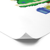Dekorierte Weihnachtsbaum 8bit Video Game Style Po Poster (Ecke)