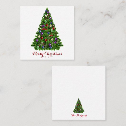 Dekorierte Weihnachtsbaum Frohe Weihnachtsgeschenk Begleitkarte (Vorne/Hinten)
