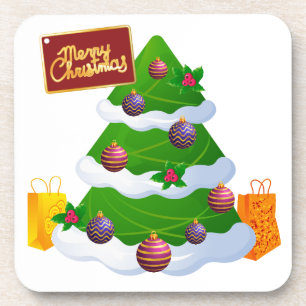Dekorierte Weihnachtsbaum-Tag-Einkaufstaschen-Unte Untersetzer