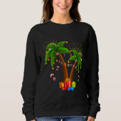 Dekorierte Weihnachtspalme Tropische Xmas Coconu Sweatshirt (Vorderseite)