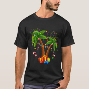 Dekorierte Weihnachtspalme Tropische Xmas Coconu T-Shirt