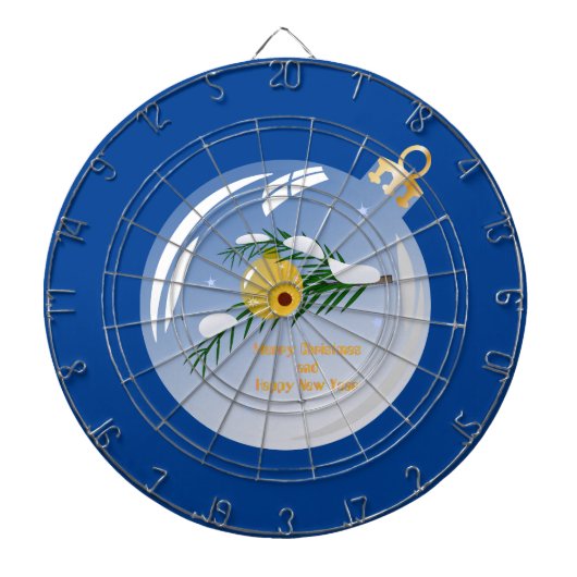 Dekorierte Weihnachtszweig in Bauble Dartscheibe (vorne)