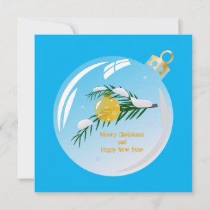 Dekorierte Weihnachtszweig in Bauble Einladung