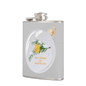Dekorierte Weihnachtszweig in Bauble Flachmann (Links)