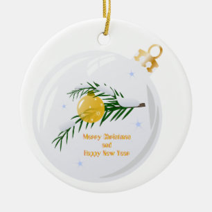 Dekorierte Weihnachtszweig in Bauble Keramik Ornament