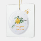 Dekorierte Weihnachtszweig in Bauble Keramikornament (Links)