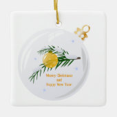 Dekorierte Weihnachtszweig in Bauble Keramikornament (Vorderseite)