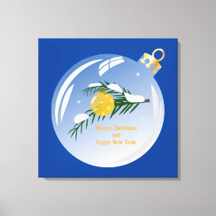 Dekorierte Weihnachtszweig in Bauble Leinwanddruck