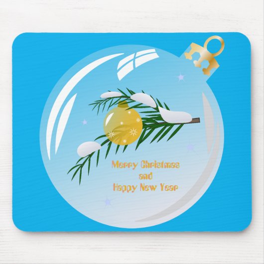 Dekorierte Weihnachtszweig in Bauble Mousepad (Vorne)