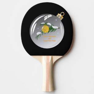 Dekorierte Weihnachtszweig in Bauble Tischtennis Schläger