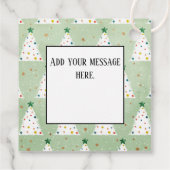 Dekorierte weiße Weihnachtsbaumen Grüner Stern & O Geschenkanhänger (Rückseite)