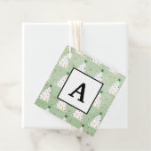 Dekorierte weiße Weihnachtsbaumen Grüner Stern & O Geschenkanhänger (Beispiel)