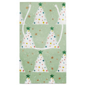 Dekorierte weiße Weihnachtsbaumen Grüner Stern & O Kleine Geschenktüte (Rückseite)