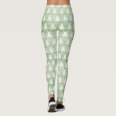Dekorierte weiße Weihnachtsbaumen Grüner Stern & O Leggings (Rückseite)