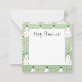 Dekorierte weiße Weihnachtsbaumen Grüner Stern & O Mitteilungskarte