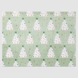 Dekorierte weiße Weihnachtsbaumen Grüner Stern & O Seidenpapier