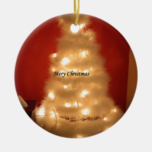 Dekorierte weiße Weihnachtsbaumsammlung Keramik Ornament (Vorne)