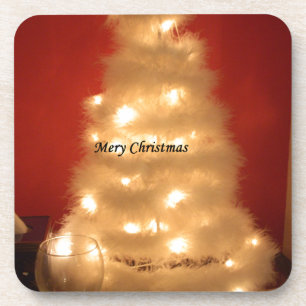 Dekorierte weiße Weihnachtsbaumsammlung Untersetzer