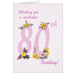 Dekorierte Zahlen der 80. Blume