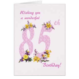Dekorierte Zahlen der 85. Blume