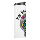 Dekorierter Abstrakter Schädelwärmer Thermosbecher (Nach links gedreht)