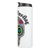 Dekorierter Abstrakter Schädelwärmer Thermosbecher (Nach rechts gedreht)